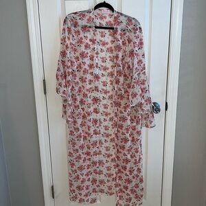 Pink Lily Lightweight Floral Kimono